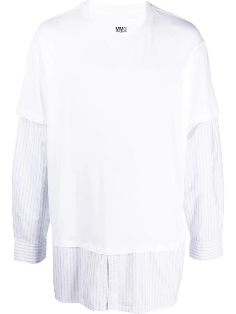 MM6 Maison Margiela layered long-sleeved T-shirt - White Cover