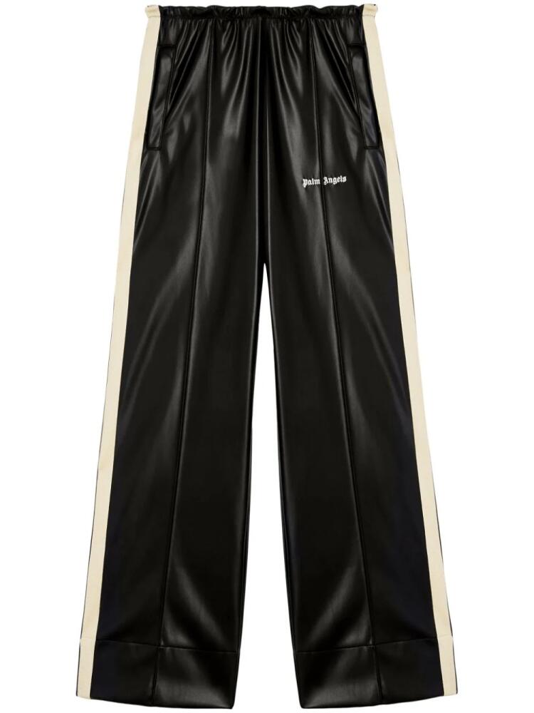 Palm Angels logo-embroidered wide-leg track pants - Black Cover