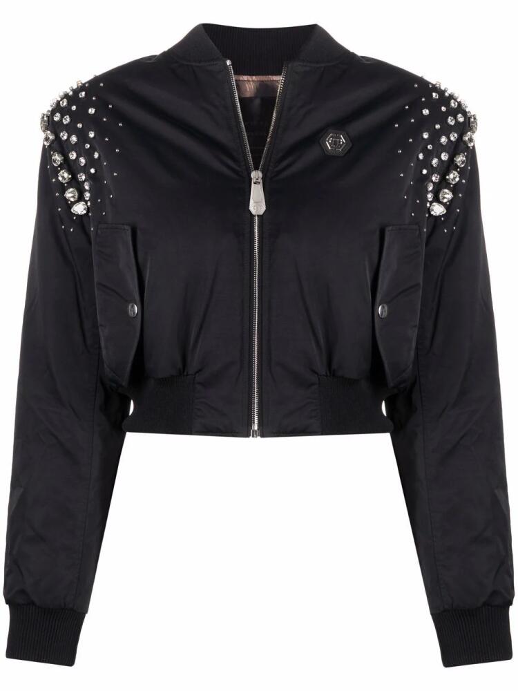 Philipp Plein crystal-embellished bomber jacket - Black Cover