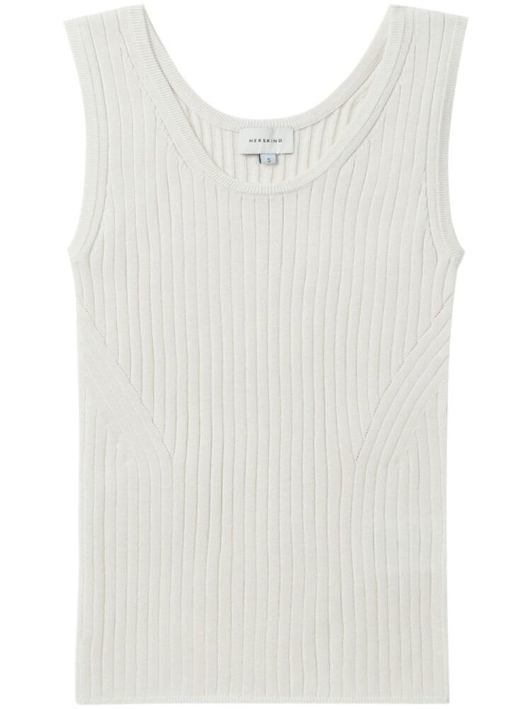 HERSKIND ribbed-knit tank top - Neutrals Cover