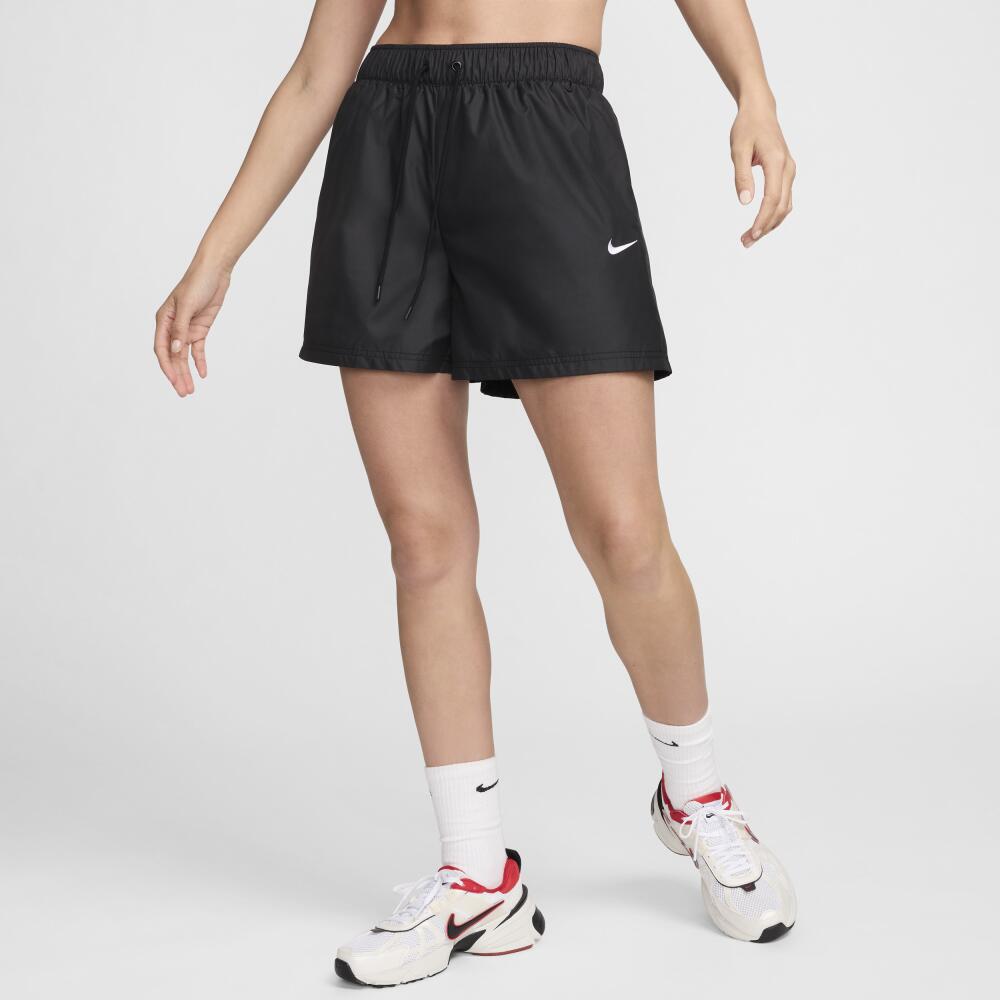 Women's Nike Sportswear Essentials Repel Mid-Rise Shorts in Black Cover