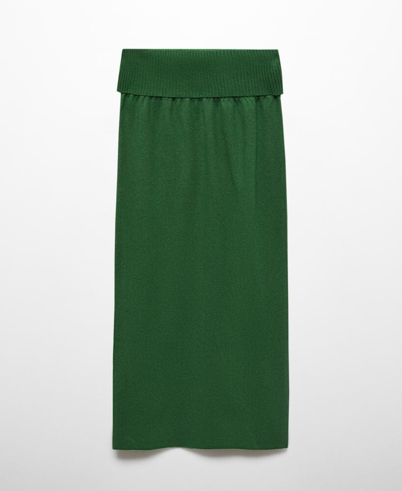 Mango Women's Long Knitted Skirt - Green Cover