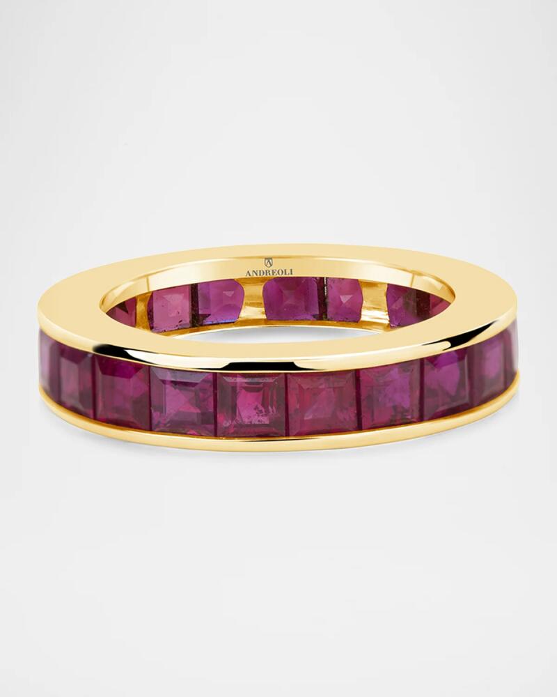 Andreoli 18K Yellow Gold Red Sapphire Eternity Band Cover