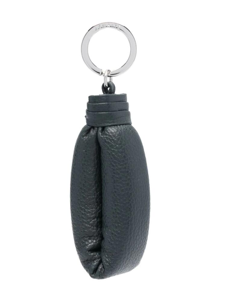 LEMAIRE logo-engraved leather keyring - Green Cover