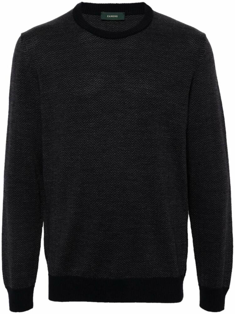 Zanone wool crew-neck sweater - Blue Cover