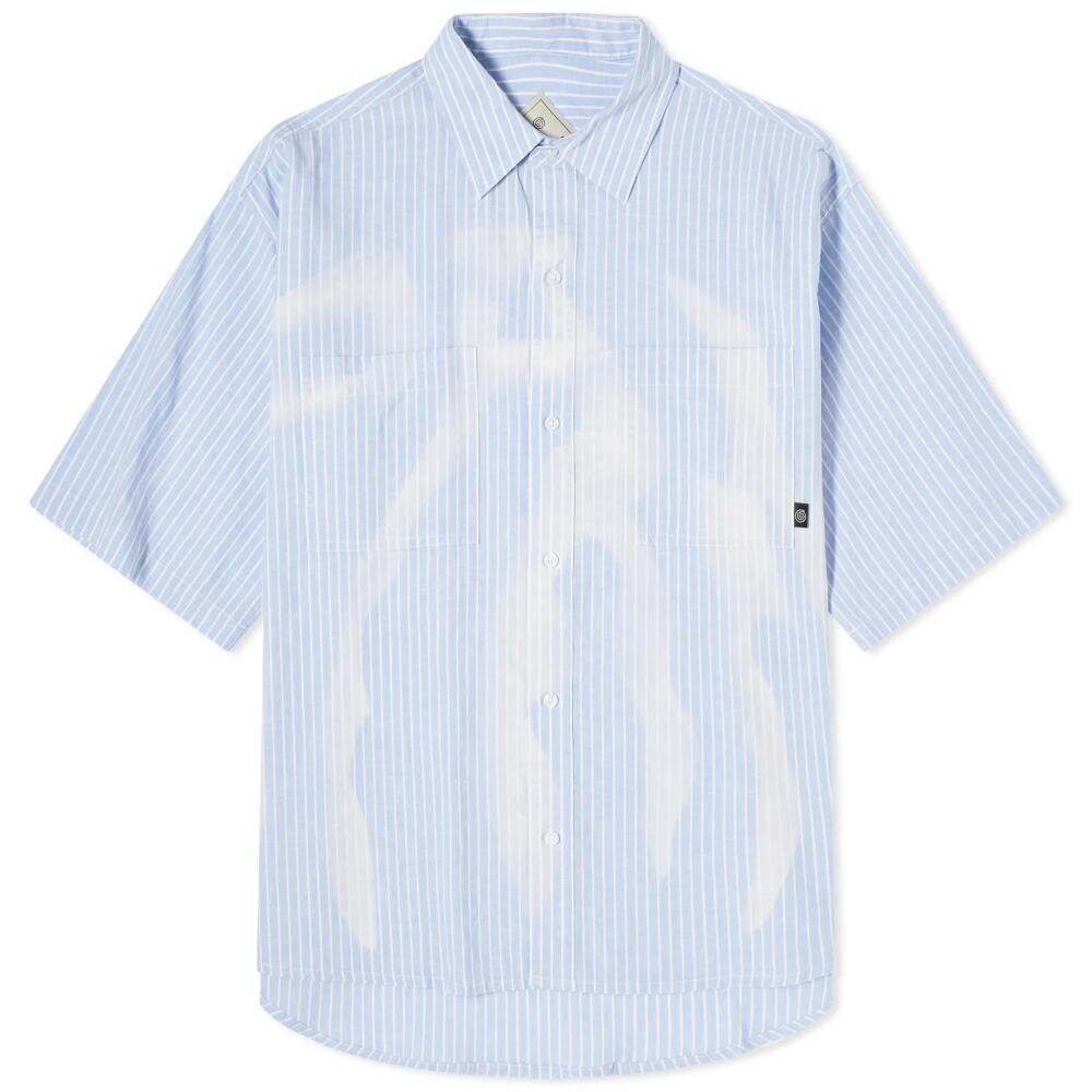 P.A.M. Men's Cadence Boxy Short Sleeve Shirt in Blue Stripe Cover