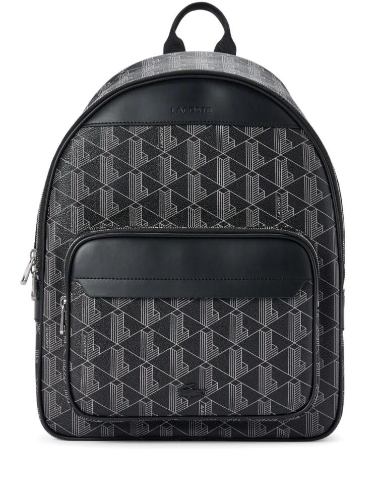 Lacoste monogram-print backpack - Black Cover