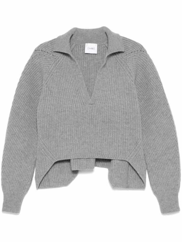 Nude ribbed sweater - Grey Cover