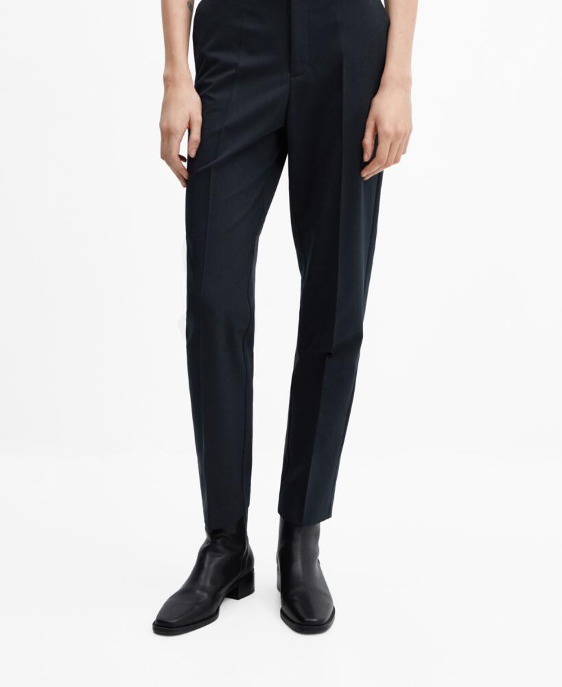 Mango Women's Straight Suit Pants - Dark Navy Cover