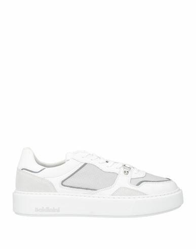 Baldinini Man Sneakers White Leather, Textile fibers Cover