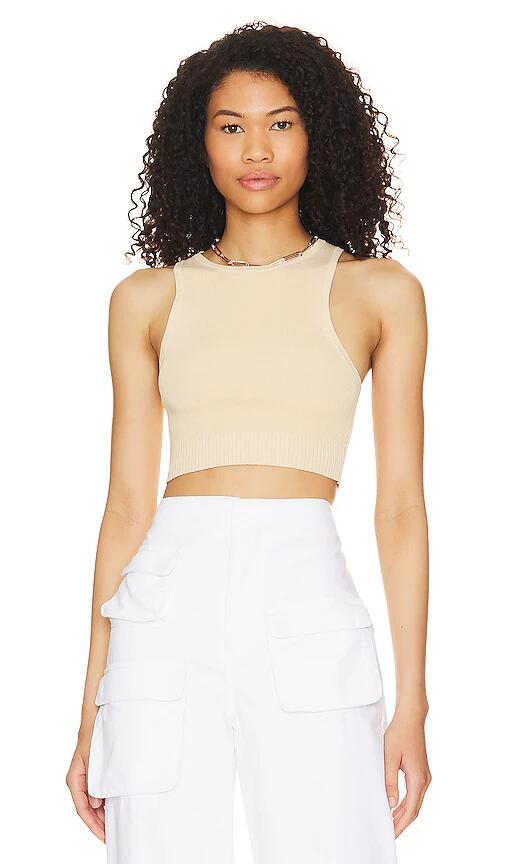 Lovers and Friends Claudia Cropped Knit Tank in Tan Cover