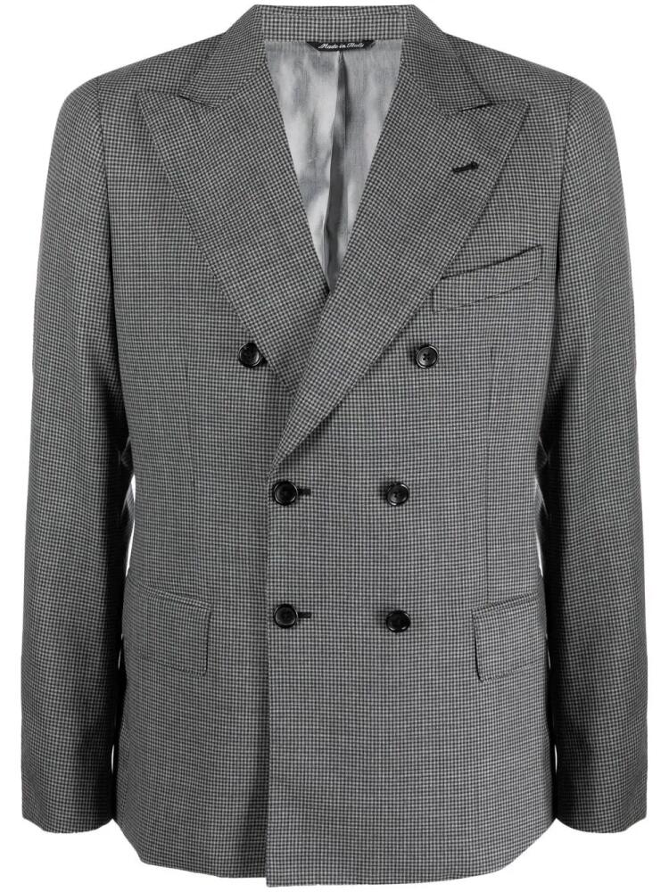 Reveres 1949 checked double-breasted blazer - Grey Cover