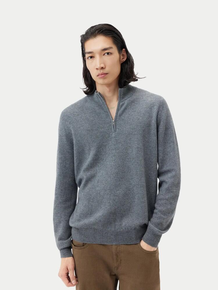 Gobi Cashmere Half Zip Polo in Dim Gray Cover