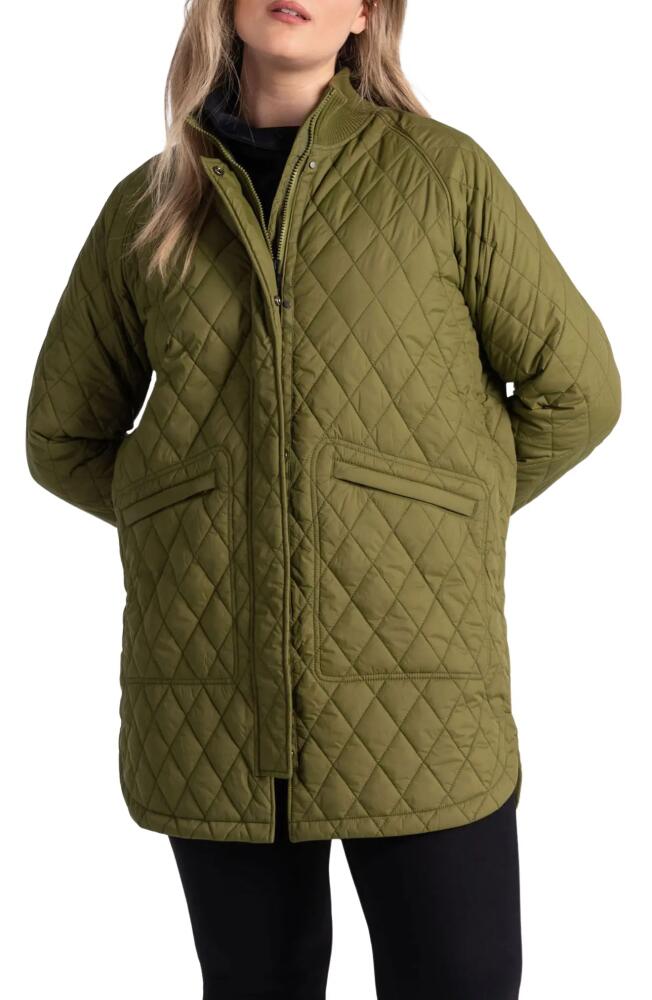 Lole Quilted Water Repellent Nylon Bomber Jacket in Tarragon Cover