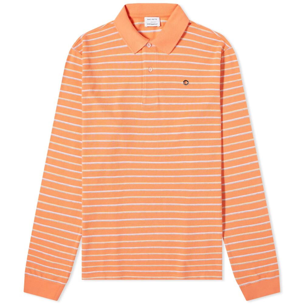 Saks Potts Women's Serena Stripe Polo in Melon Stripe Cover