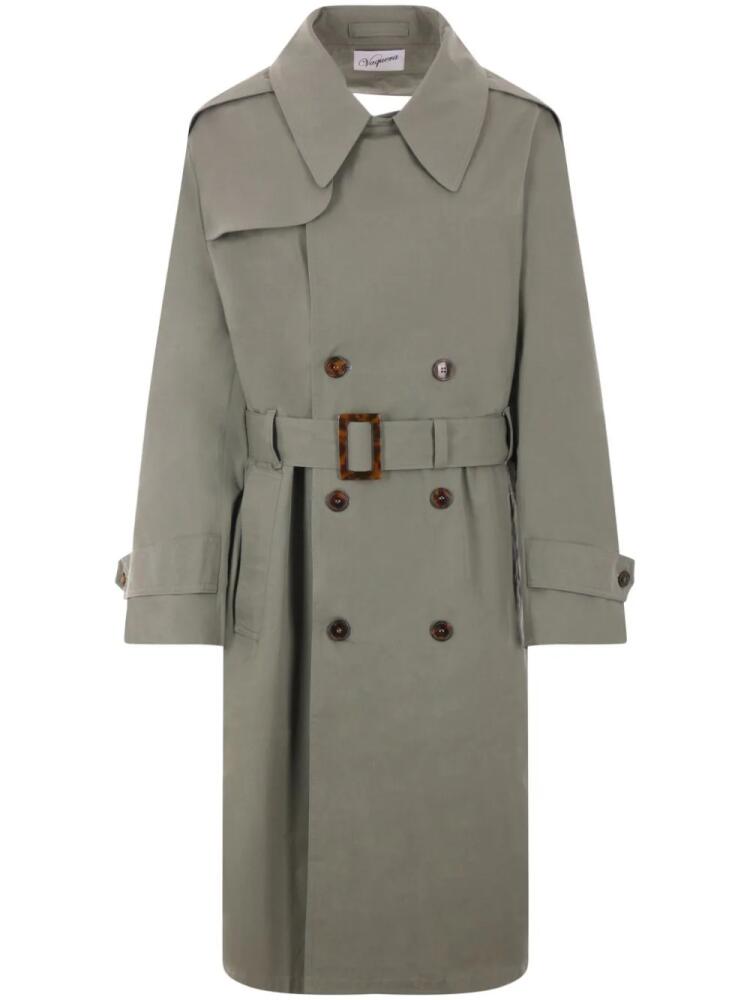 Vaquera open-back double-breasted trench coat - Green Cover