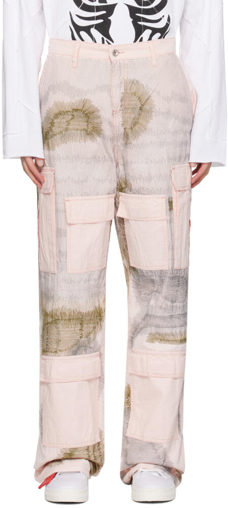 Who Decides War Pink Darning Cargo Pants Cover