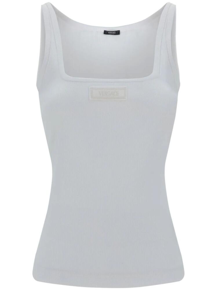 Versace 90s Logo ribbed tank top - White Cover