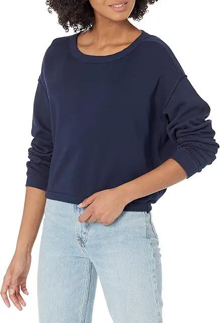 bobi Los Angeles Open Tie-Back Sweatshirt (Dark Navy) Women's Clothing Cover