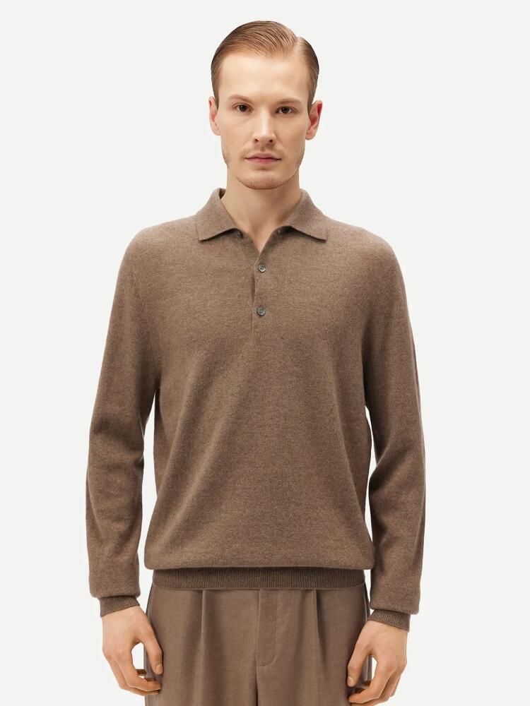 Gobi Cashmere Polo Neck Sweater in Taupe Cover