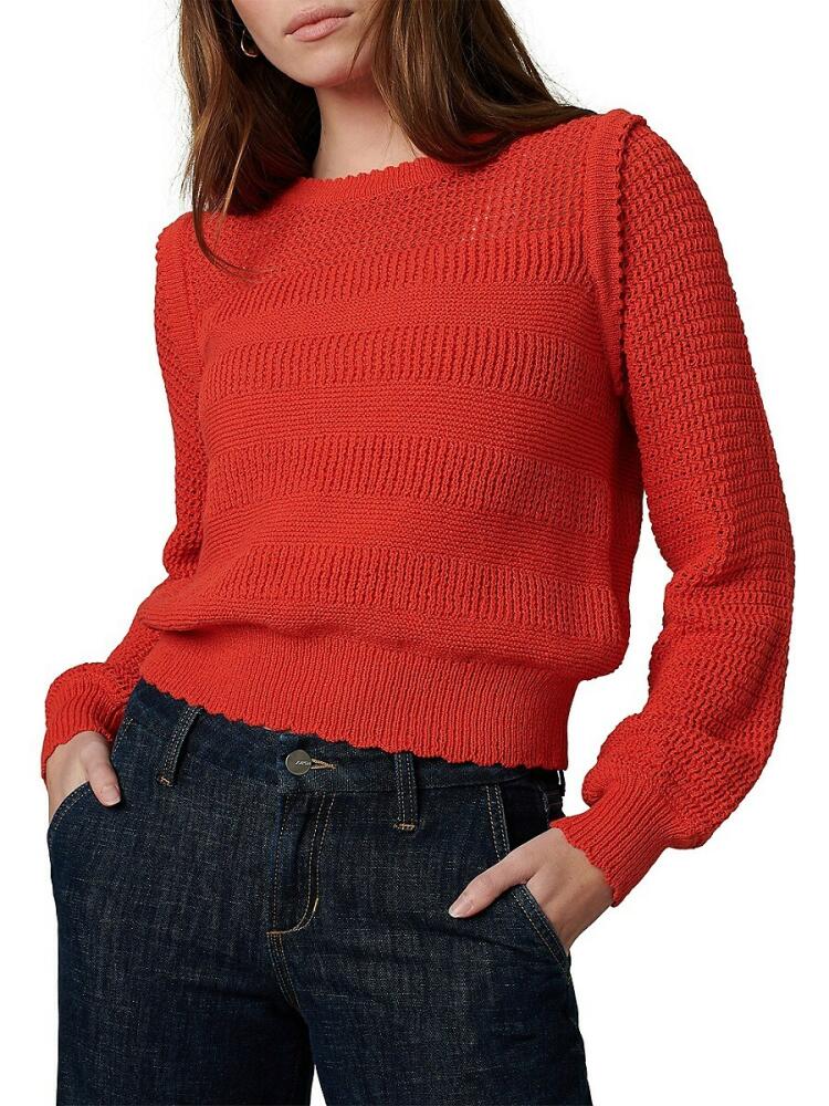 Joe's Jeans Women's The Elyse Crochet Sweater - Valiant Poppy Cover