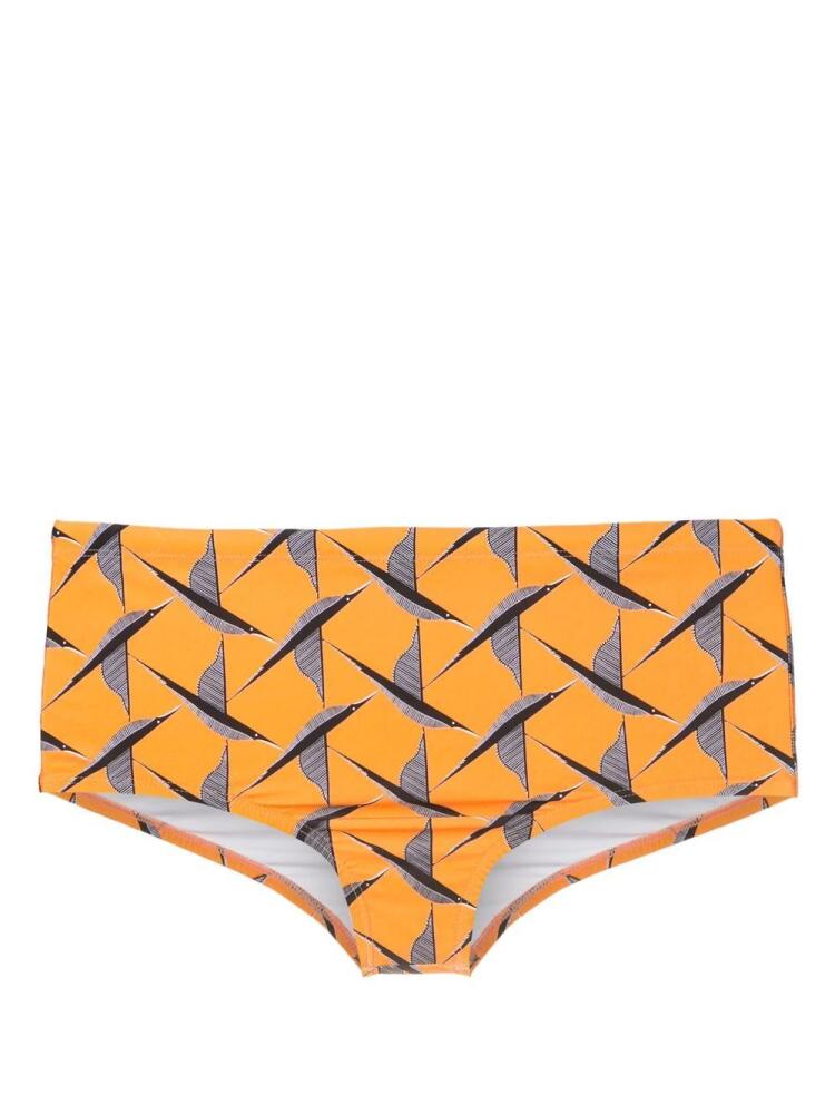 Lygia & Nanny bird-print swimming trunks - Orange Cover