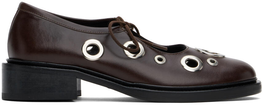 Nicole Saldaña Brown Fabiana Eyelet Loafers Cover