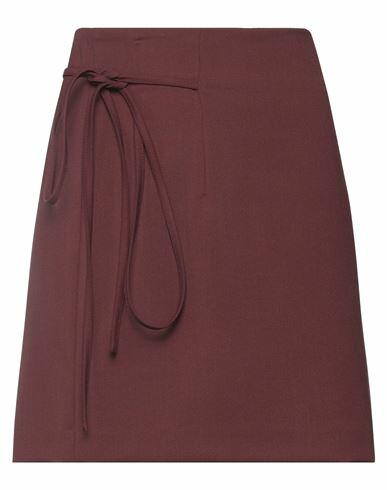 Erika Cavallini Woman Mini skirt Brown Polyester, Virgin Wool, Elastane Cover