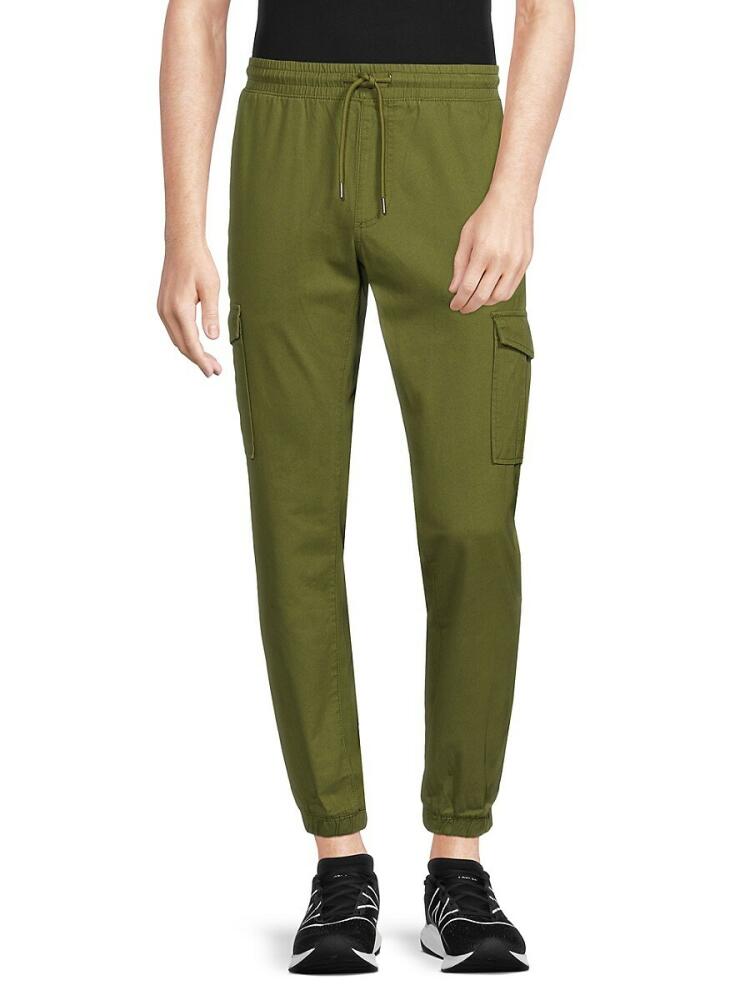 BUFFALO David Bitton Men's Zayne Drawstring Joggers - Sphagnum Cover