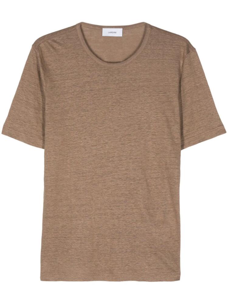 Lardini mélange linen T-shirt - Brown Cover