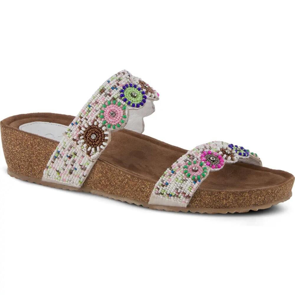 AZURA BY SPRING STEP Bahama Embellished Slide Sandal in White Multi Cover