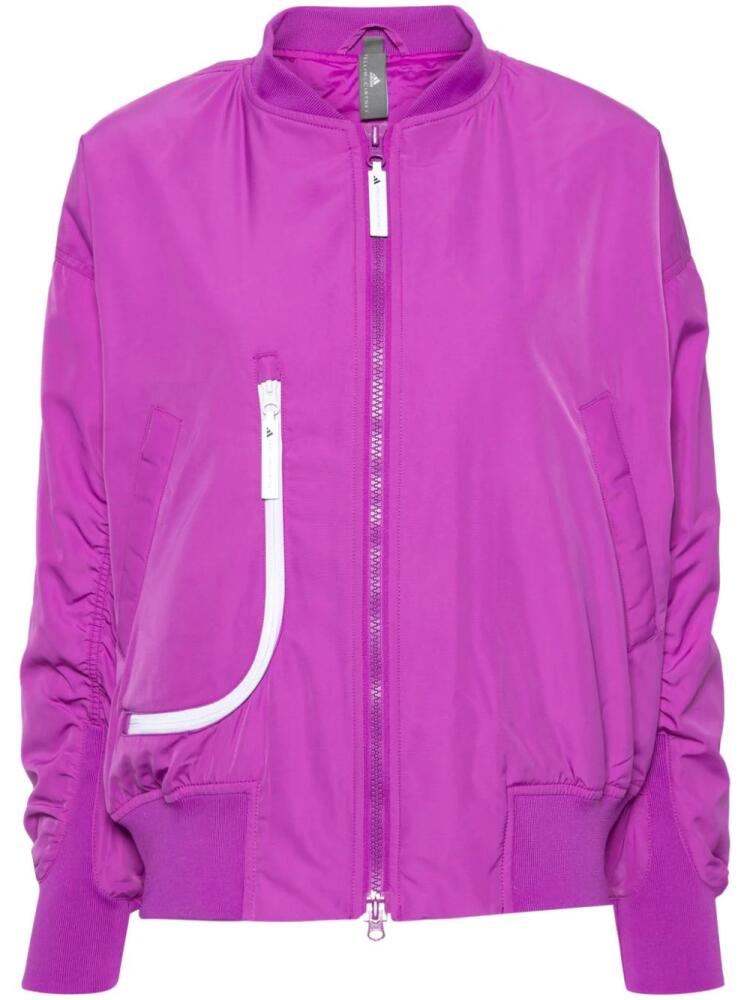 adidas by Stella McCartney logo-appliqué bomber jacket - Purple Cover