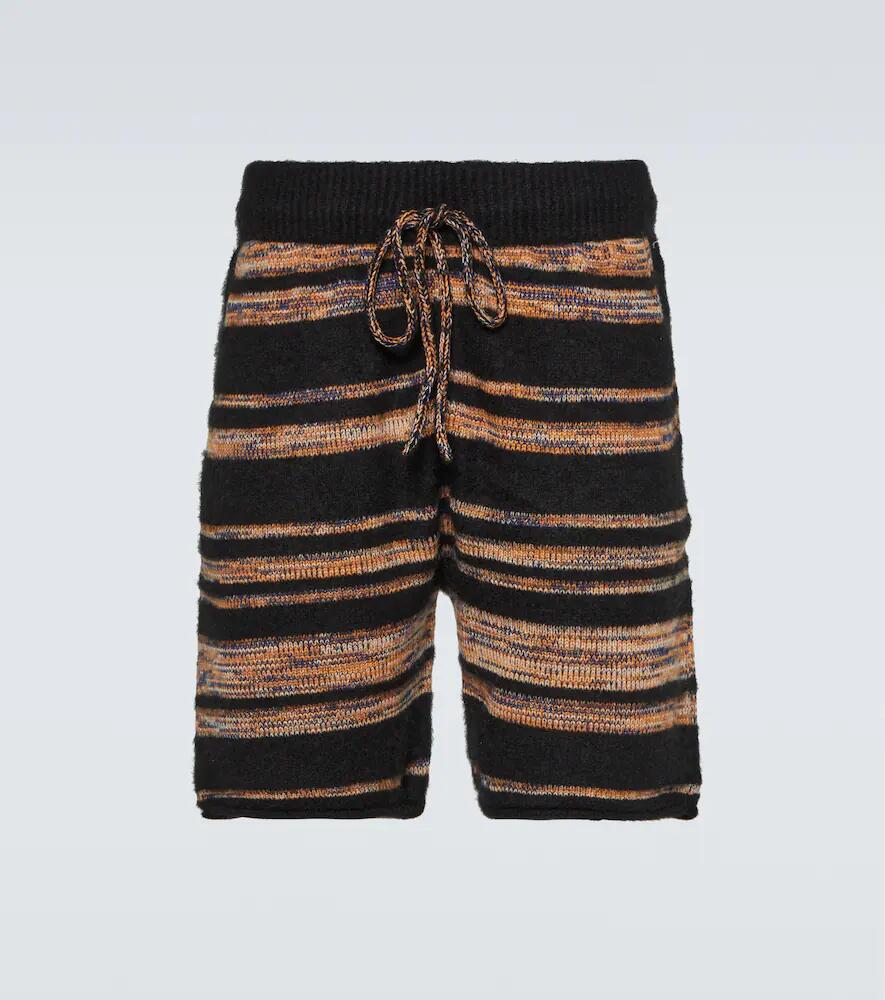 The Elder Statesman Phantom striped cashmere and cotton shorts Cover