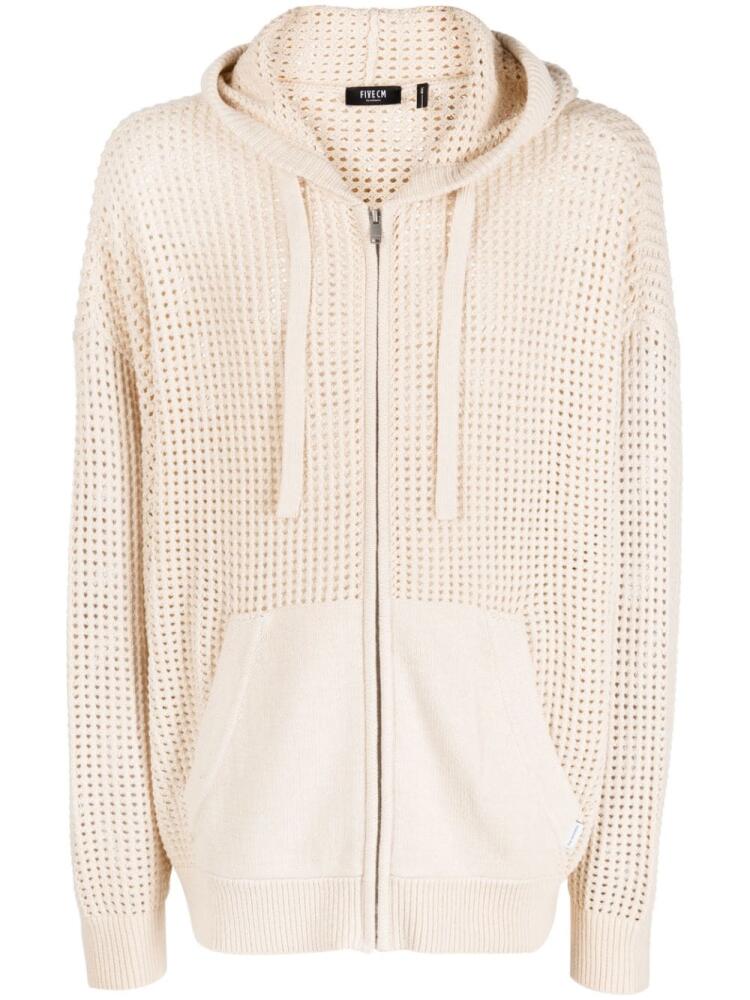 FIVE CM open-knit drawstring hoodie - Neutrals Cover