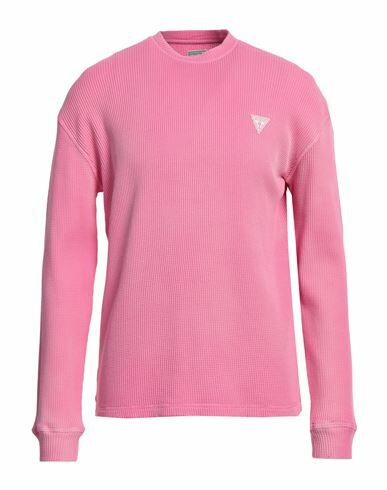 Guess Man Sweatshirt Fuchsia Cotton Cover