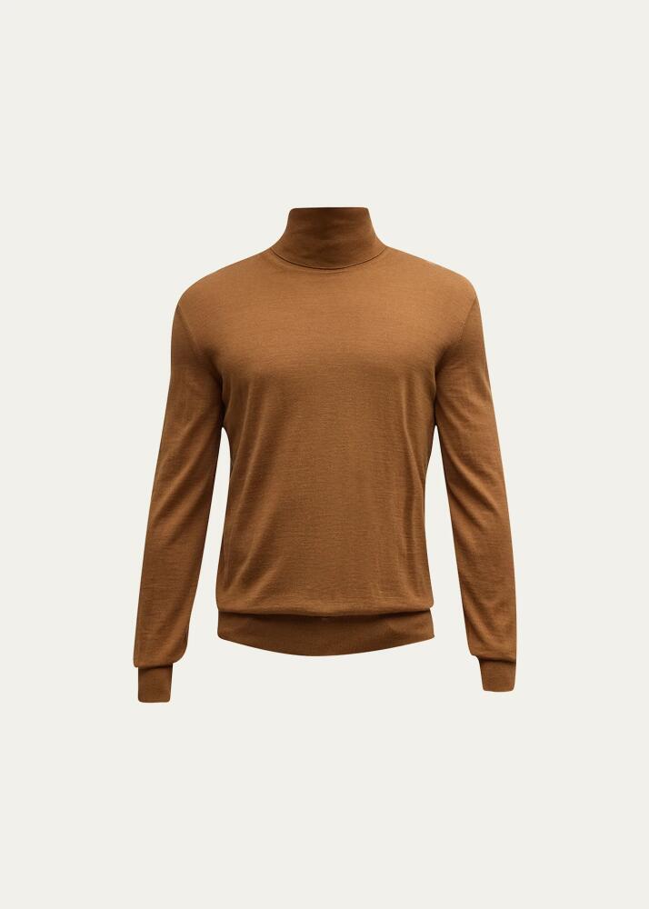 ZEGNA Men's Casheta Light Cashmere-Silk Turtleneck Sweater Cover