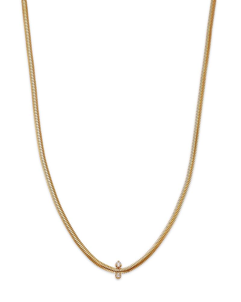 Zoe Chicco 14K Yellow Gold Mixed Prong Damond Snake Chain Necklace, 16 Cover