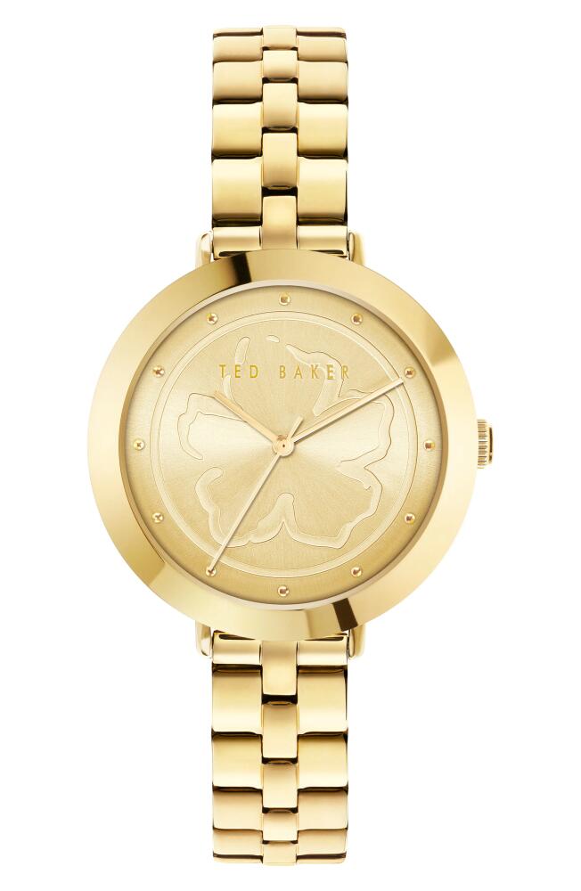 Ted Baker London Ammy Magnolia Bracelet Watch, 34mm in Gold/Cream/Gold Cover