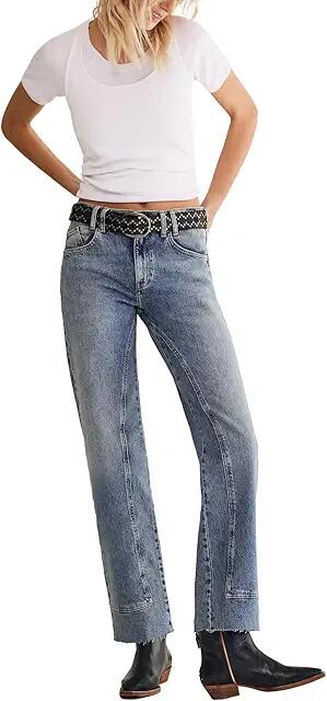 Free People Risk Taker Mid-Rise Straight (Daydream Blue) Women's Jeans Cover