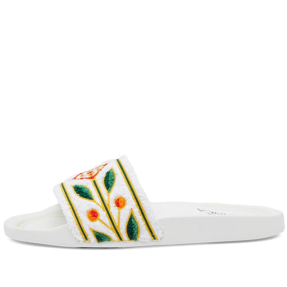 Casablanca Women's Embroidered Terry Slides in White Cover