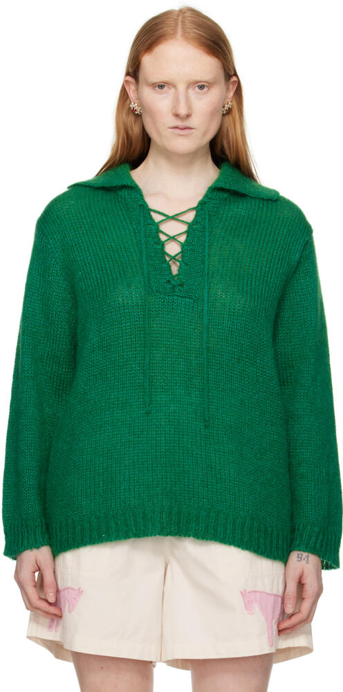 Bode Green Alpine Sweater Cover