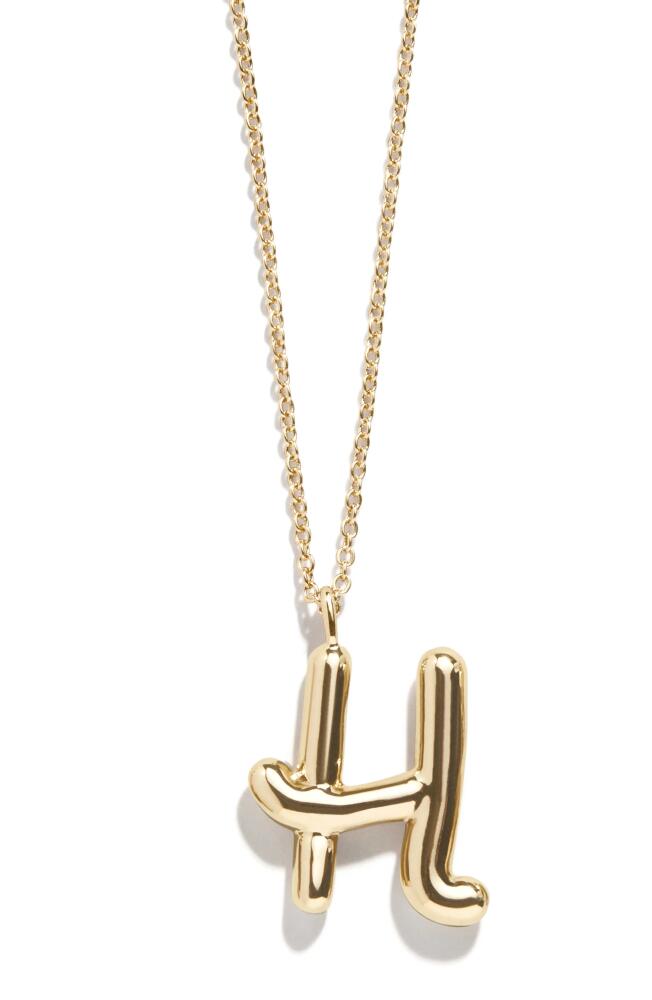 BaubleBar Bubble Initial Necklace in Gold H Cover