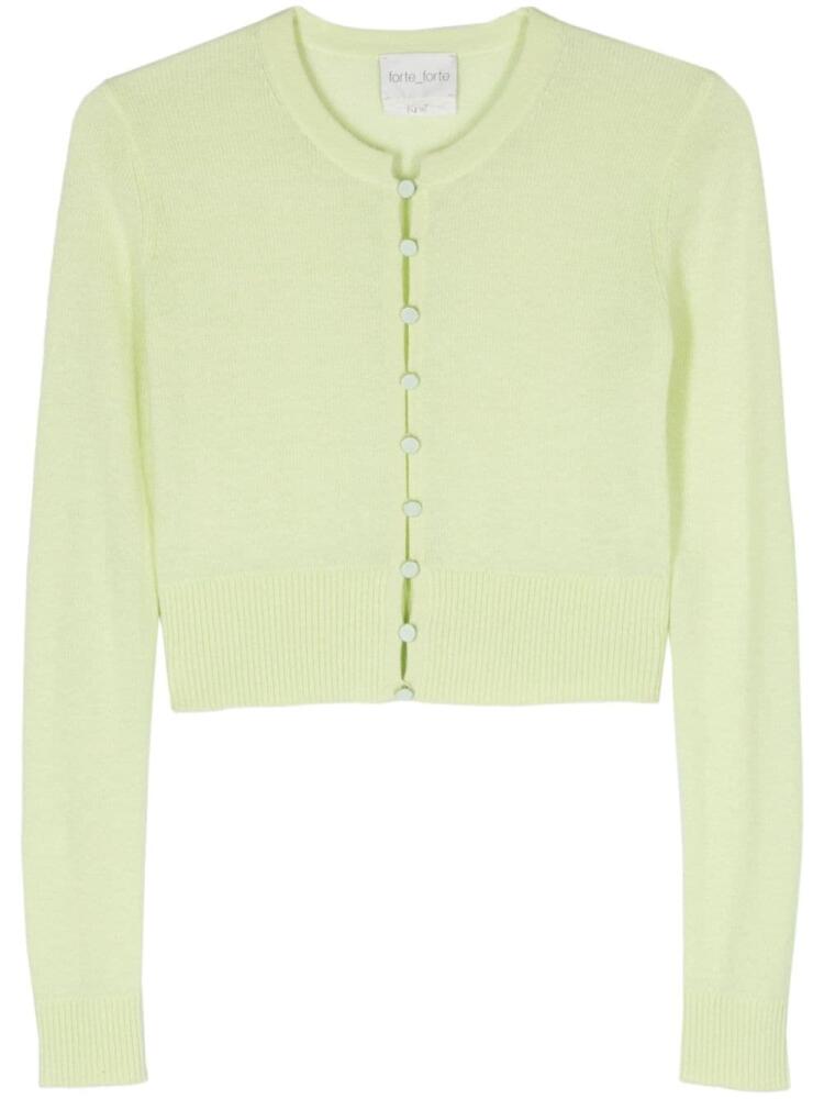 Forte Forte round-neck cropped cardigan - Green Cover