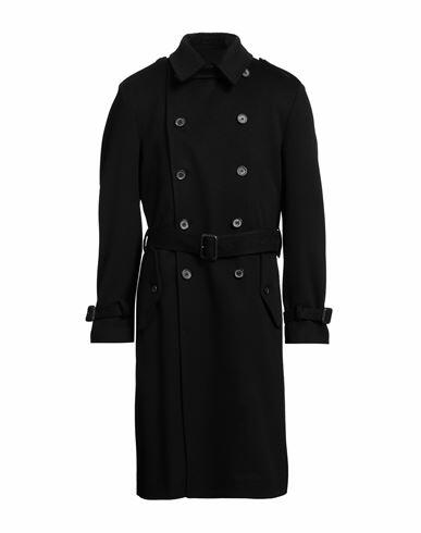 Lardini Man Coat Black Wool Cover