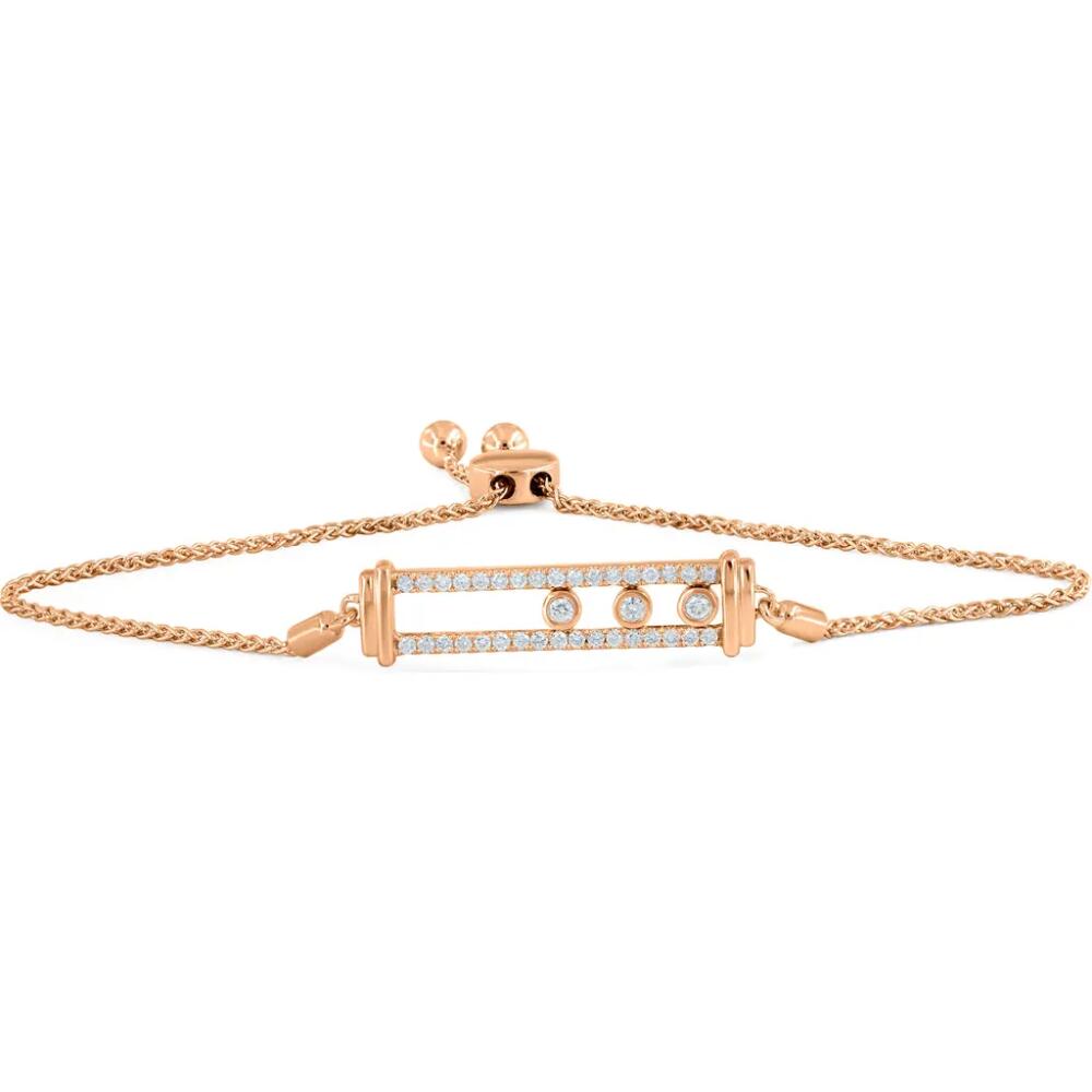 LuvMyJewelry Rectangular Kinetic Trio Slider Bolo Adjustable Diamond Bracelet in 14K Gold in 14K Rose Gold Cover