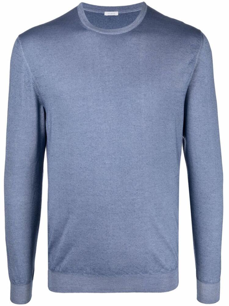 Malo crew-neck rib-trimmed jumper - Blue Cover