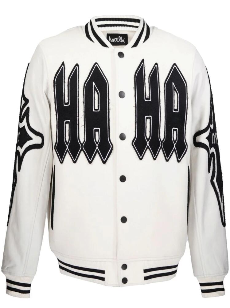 Haculla Praising logo-appliqué jacket - White Cover