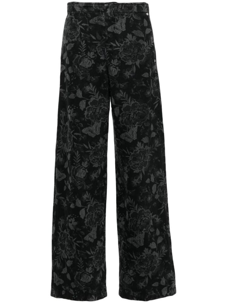 Blumarine laser-print denim trousers - Black Cover