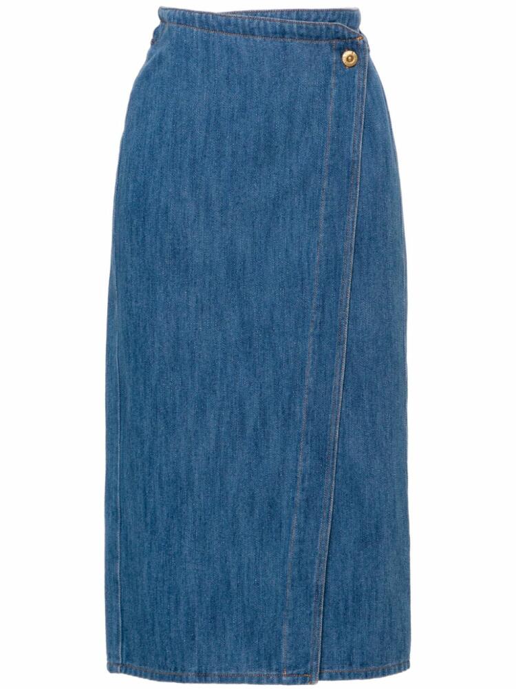 Forte Forte wrap denim midi skirt - Blue Cover