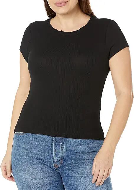 Splendid Chiara Short Sleeve Tee (Black) Women's Clothing Cover